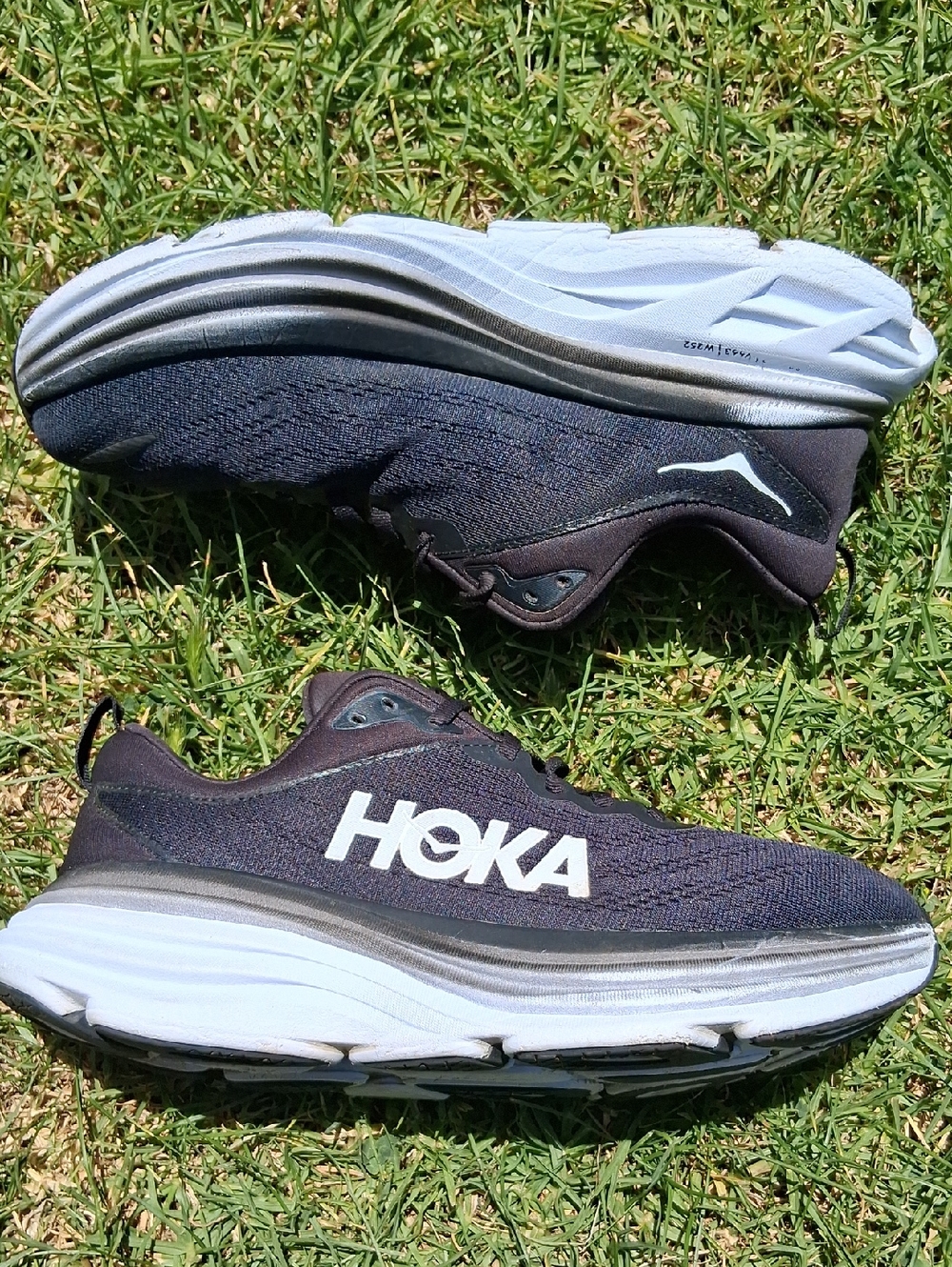 Hoka Bondi 8 Black and White Men's Running Sneakers